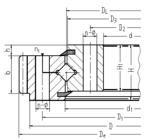 Single row crossed roller slewing bearing